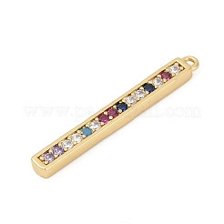 Brass Micro Pave Cubic Zirconia Pendants&nbsp;KK-G526-10G