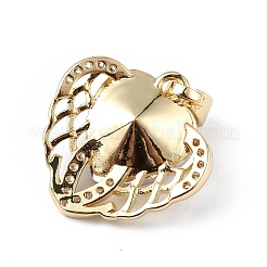 Real 18K Gold Plated Rack Plating Brass Micro Pave Clear Cubic Zirconia Pendants&nbsp;KK-C015-29G-12