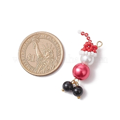 Christmas Theme Glass Pearl Pendants&nbsp;PALLOY-MZ00819-01