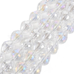 Electroplate Transparent Glass Beads Strands&nbsp;EGLA-T008-024-C01