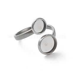 Non-Tarnish 304 Stainless Steel Open Cuff Ring Findings&nbsp;X-STAS-E124-05E-P