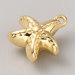 Marine Life Theme Brass Pendants&nbsp;KK-CJC0006-04D-G
