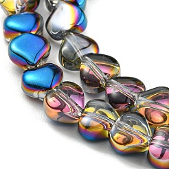 Half Plated Electroplate Transparent Glass Beads Strands&nbsp;EGLA-G037-09A-HP01