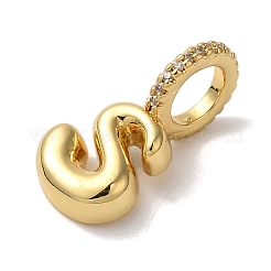 Brass Micro Pave Cubic Zirconia Pendants&nbsp;KK-K345-13S-G