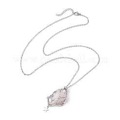 Non-Tarnish 3Pcs 3 Styles Star Moon Stainless Steel Braided Chain Macrame Pouch Empty Stone Holder Pendant Necklace Making&nbsp;NJEW-JN04956-02