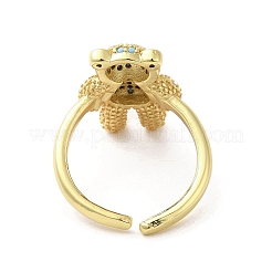 Rack Plating Brass Micro Pave Cubic Zirconia Finger Ring&nbsp;RJEW-C072-32A-02G