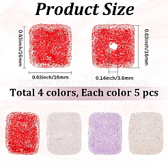 20Pcs 4 Colors Drusy Cube Resin Rhinestone Beads&nbsp;RESI-PA0001-43A