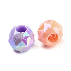 UV Plating Rainbow Iridescent Acrylic European Beads&nbsp;X-MACR-P040-11