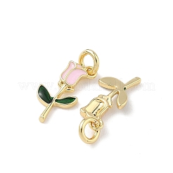 Brass Enamel Charms&nbsp;KK-Q039-10B-G