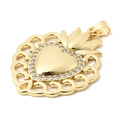 Brass Micro Pave Cubic Zirconia Pendants&nbsp;KK-H267-022A-G