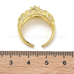 Brass Micro Pave Cubic Zirconia Cuff Open Rings&nbsp;RJEW-C163-24G