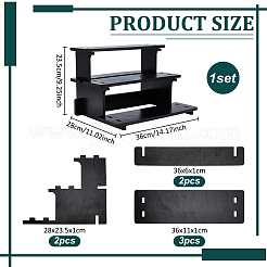 1 Bag 3-Tier Wood Display Riser Stands for Cosmetic&nbsp;ODIS-PH0002-02