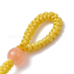 Baking Paint Imitation Jade Glass Woven Clover Pendant Decorations&nbsp;HJEW-JM03148-01