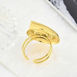 304 Stainless Steel Open Cuff Rings for Women&nbsp;STAS-Z111-02G