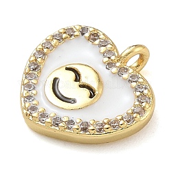 Rack Plating Brass Micro Pave Clear Cubic Zirconia with Enamel Charms&nbsp;KK-G515-12B