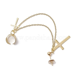 Alloy Cross Stud Earrings&nbsp;EJEW-JE06242-02