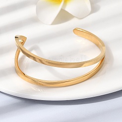 304 Stainless Steel Cuff Bangles for Women&nbsp;BJEW-D408-29G