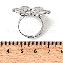 Adjustable 304 Stainless Steel Open Cuff Ring Components&nbsp;STAS-P403-01H-P