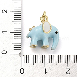 Elephant Rack Plating Brass Enamel Pendants&nbsp;X-KK-Q804-16G