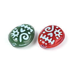 Painted Glass Beads&nbsp;GLAA-T025-53M-02