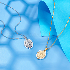 2Pcs 2 Colors 316 Surgical Stainless Steel Pendants&nbsp;STAS-DC0004-95
