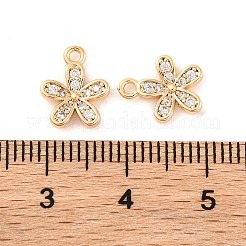 Brass Micro Pave Clear Cubic Zirconia Pendants&nbsp;KK-S389-12G