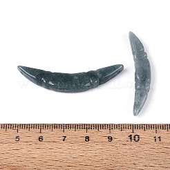 Natural Myanmar Jade Carved Crescent Moon Connector Charms&nbsp;G-T143-39A