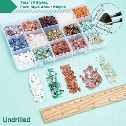 3500Pcs 15 Style Natural & Synthetic Mixed Gemstone Beads&nbsp;G-NB0003-09
