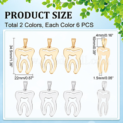 12Pcs 2 Color 201 Stainless Steel Pendants&nbsp;FIND-DC0001-59
