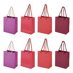 8Pcs 4 Colors Rectangle Paper Gift Bags with Handles&nbsp;CARB-TA0001-18A