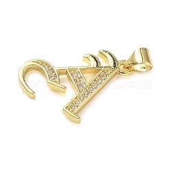 Brass Micro Pave Cubic Zirconia Pendants&nbsp;KK-I379-04G