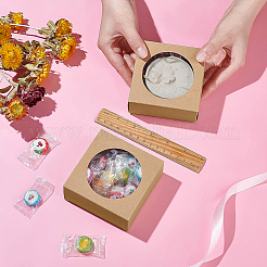 Square Foldable Creative Kraft Paper Box&nbsp;CON-WH0081-33