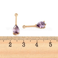 Brass with Cubic Zirconia Pendants&nbsp;KK-Z035-01A