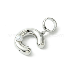 Rack Plating Brass with ABS Plastic Pearl European Dangle Charms&nbsp;KK-G501-02C-P