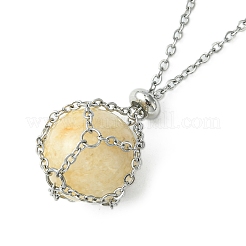 Tarnish Resistant 304 Stainless Steel Cable Chains Macrame Pouch Empty Stone Holder for Pendant Necklaces Making&nbsp;NJEW-TA00086-01