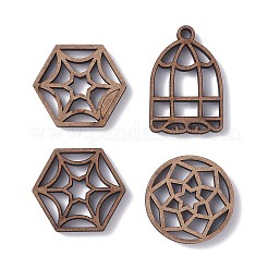 30Pcs 6 Style Wooden Filigree Joiners Links&nbsp;WOOD-OC0002-28