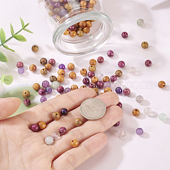 240Pcs 6 Styles Natural Fluorite Beads and Wood Beads&nbsp;G-KS0001-17