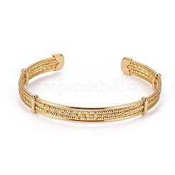 Long-Lasting Plated Brass Cuff Bangles&nbsp;BJEW-E370-12G