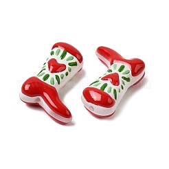 Boot Baking Paint Glass Enamel  Beads&nbsp;LAMP-C020-02K