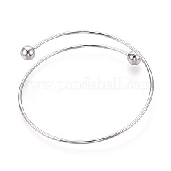 Adjustable 304 Stainless Steel Wire Cuff Bangle Making&nbsp;MAK-WH20002-01C-P