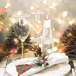 Christmas Theme Wood Beaded Napkin Ring&nbsp;AJEW-AB00034