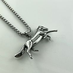 Stylish 304 Stainless Steel Running Horse Pendant Necklaces for Men&nbsp;FH9304