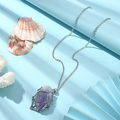 Tarnish Resistant 201 Stainless Steel Macrame Pouch Empty Stone Holder Necklace Making with 304 Stainless Steel Chains&nbsp;NJEW-JN04432-01