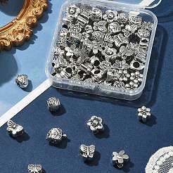 60Pcs 10 Style Tibetan Style Alloy European Beads&nbsp;TIBEB-FS0001-06