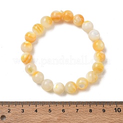 9MM Natural Yellow Shell Round Beaded Stretch Bracelets&nbsp;SH-CBACA76-18E