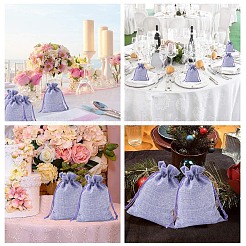 20Pcs Rectangle Polyester Imitation Burlap Packing Pouches Drawstring Bags&nbsp;ABAG-YW0001-18