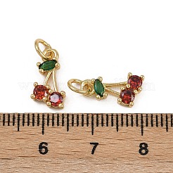 Brass Micro Pave Cubic Zirconia Pendants&nbsp;KK-Z120-08G-03