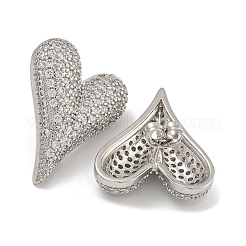 Rack Plating Heart Brass Micro Pave Cubic Zirconia Stud Earrings&nbsp;EJEW-I313-17P
