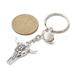 Tibetan Style Alloy Bull Head Kcychain&nbsp;KEYC-JKC00562-01