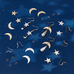 DIY Moon & Star Dangle Earring Making Kit&nbsp;DIY-UN0004-31